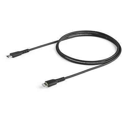 StarTech RUSBCLTMM1MB 1m USBC - Lightning Cable Rugged Aramid Fiber Black