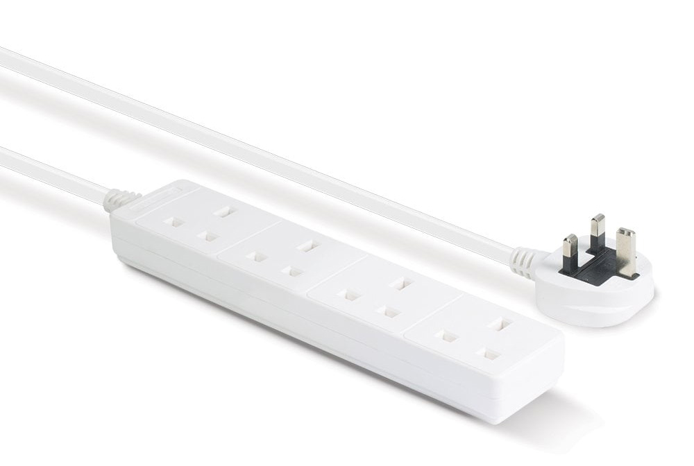Lindy 4-Way UK Mains Power Extension, White