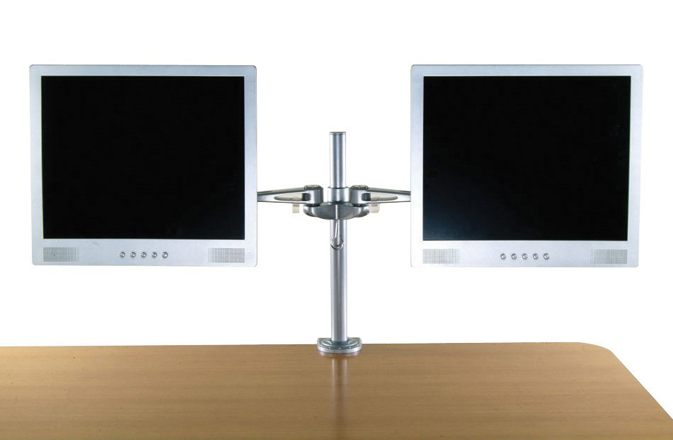 Lindy 40697 Dual Adjustable LCD Arms, Silver