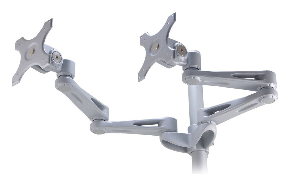 Lindy 40697 Dual Adjustable LCD Arms, Silver