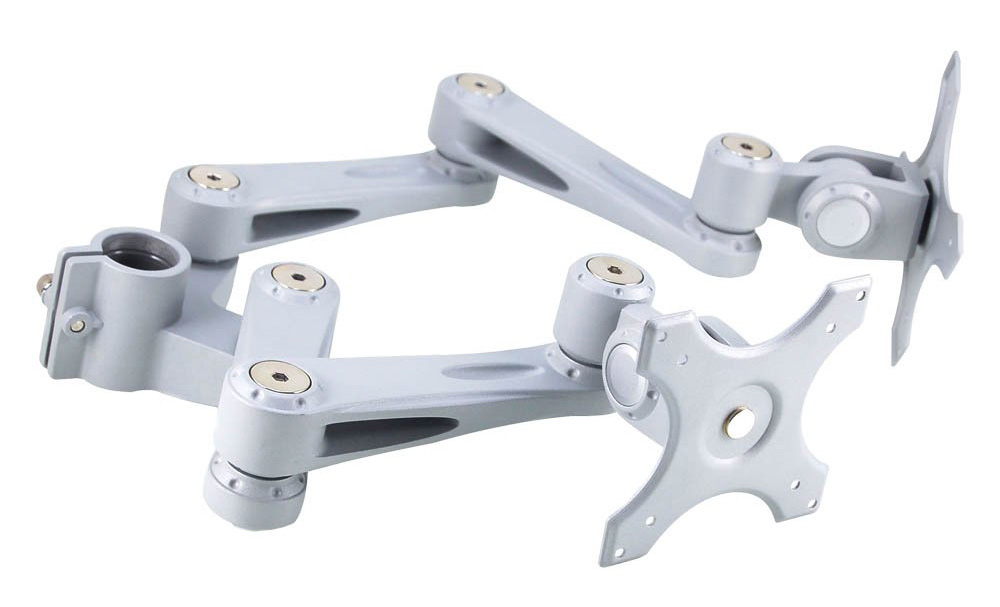 Lindy 40697 Dual Adjustable LCD Arms, Silver