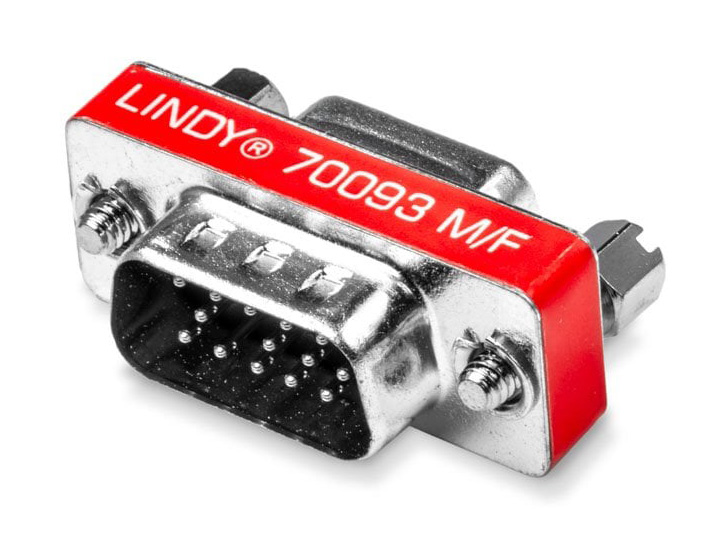 Lindy 70093 VGA Mini Port Saver 15 Way HD Male/Female