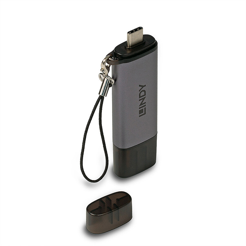 Lindy 43335 USB 3.2 Type C & A SD / Micro SD Card Reader