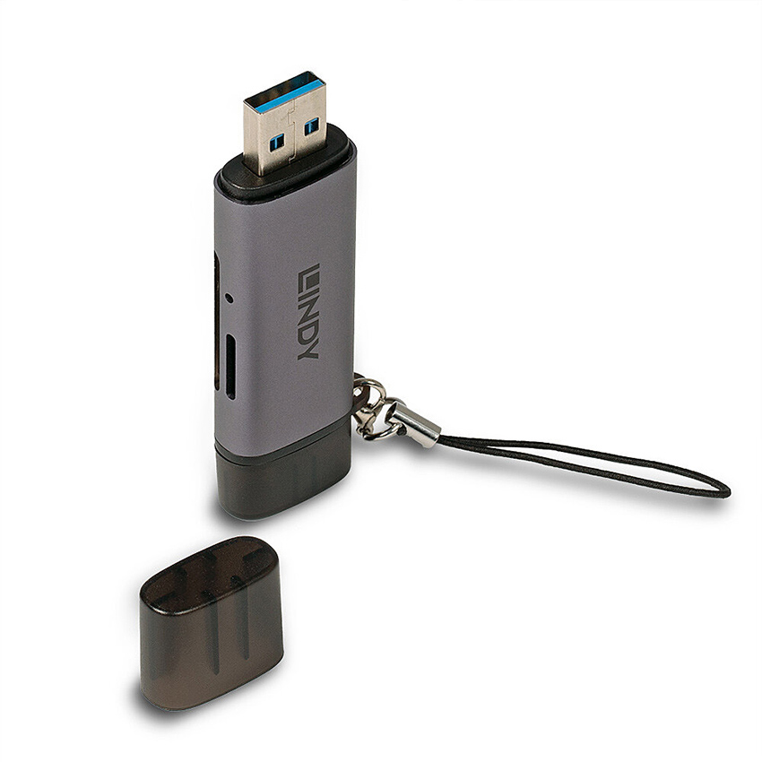 Lindy 43335 USB 3.2 Type C & A SD / Micro SD Card Reader