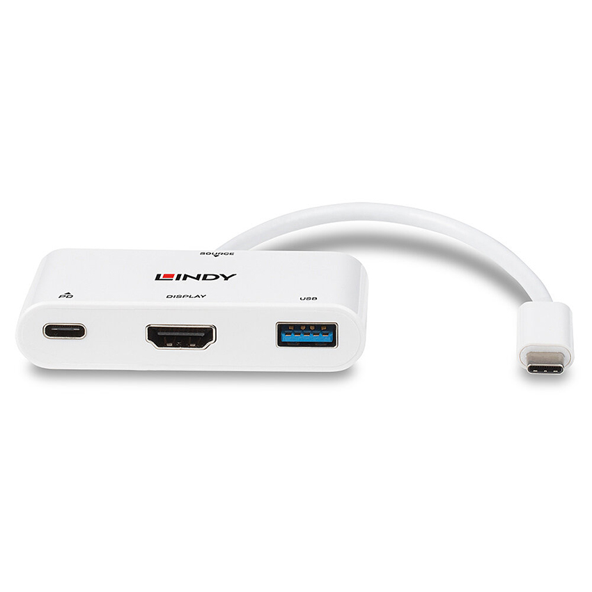 Lindy 43340 USB 3.1 Type C to HDMI Converter with USB Type A Port and Power Delivery