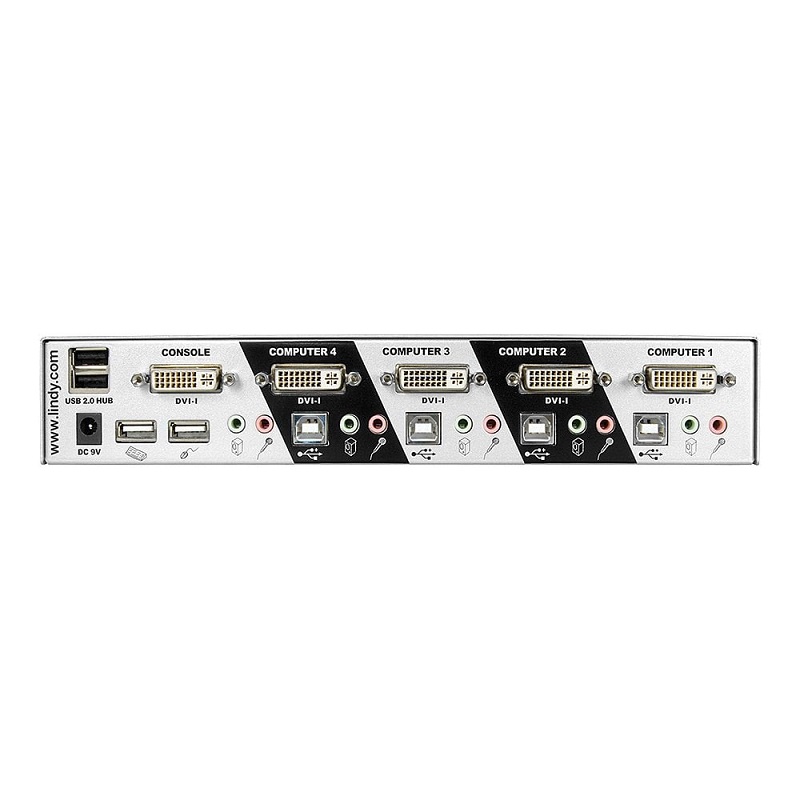 Lindy 39337 4 Port DVI-I Single Link KVM Switch Pro
