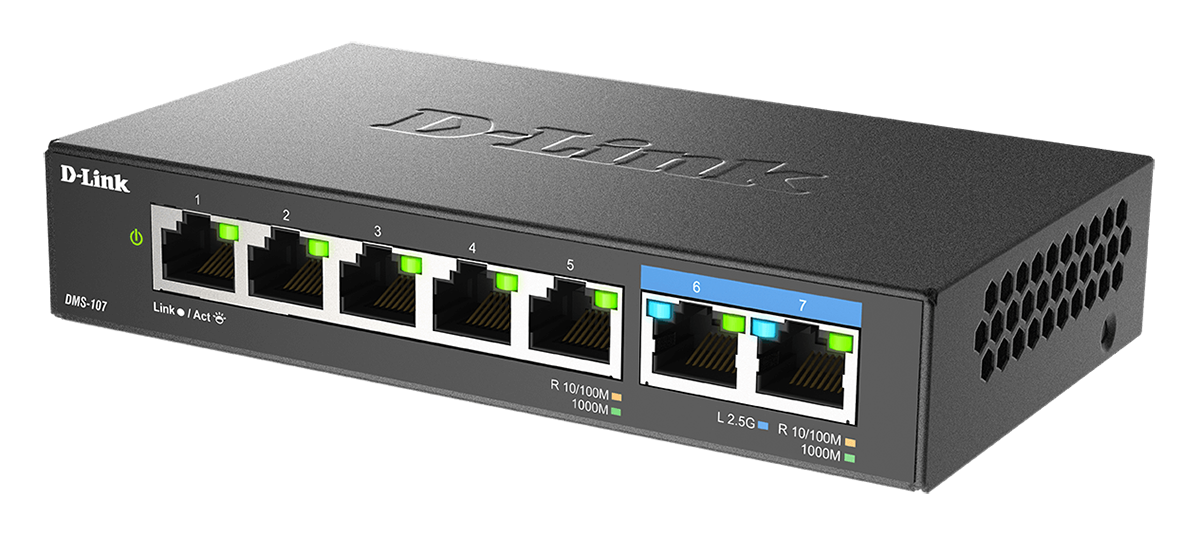 D-Link DMS-107 7-Port Multi-Gigabit Unmanaged Desktop Switch