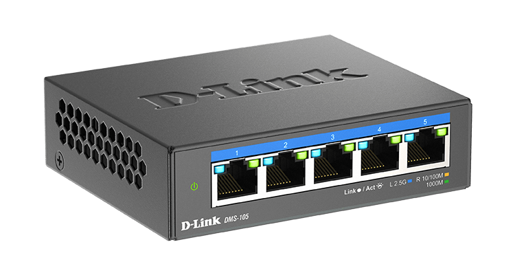 D-Link DMS-105 5-Port 2.5G Multi-Gigabit Unmanaged Desktop Switch