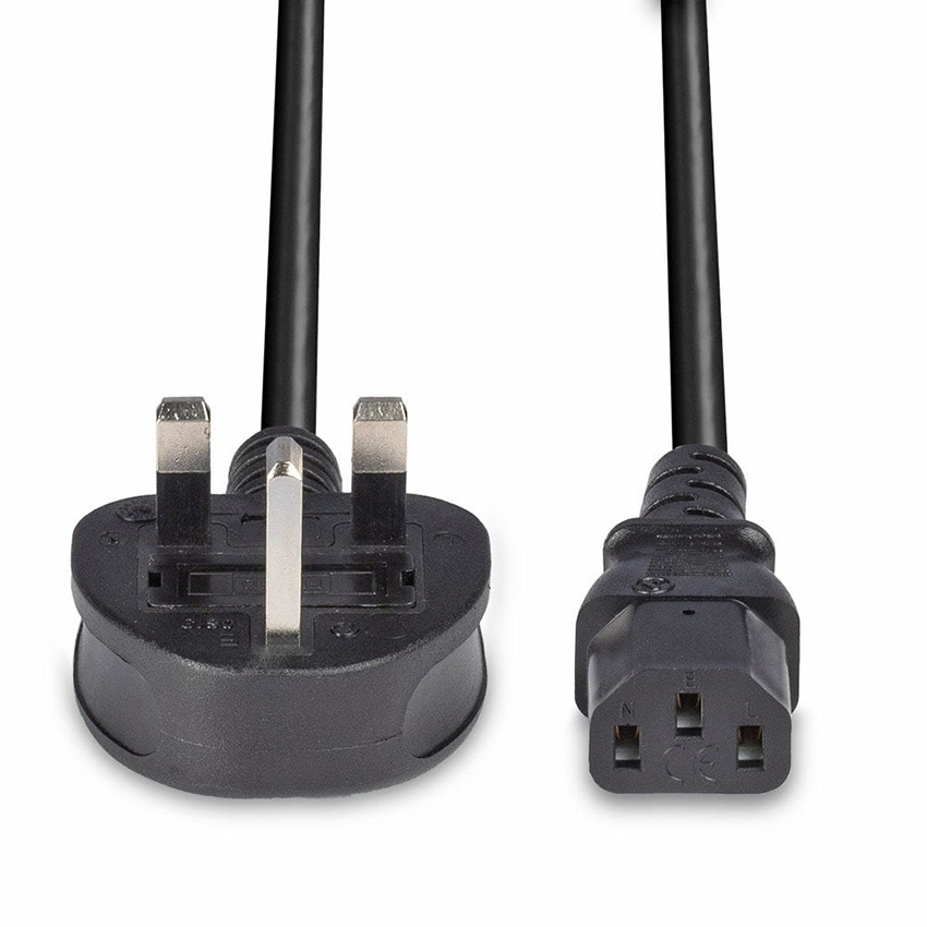 Lindy 30430 0.2m UK 3 Pin Plug To IEC C13 Mains Power Cable