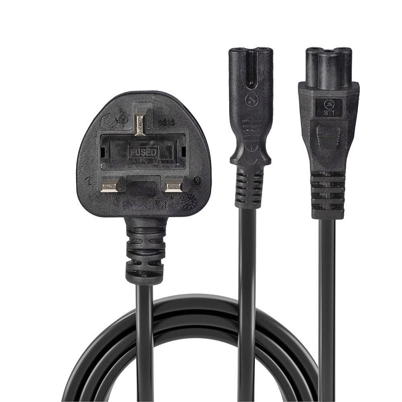 Lindy 30427 2.5m UK Plug - IEC C5, IEC C7 Splitter Ext Cable