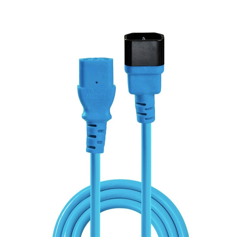 Lindy 30470 0.5m IEC Extension Cable, Blue