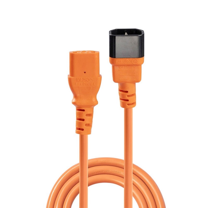Lindy 30474 1m IEC Extension Cable, Orange