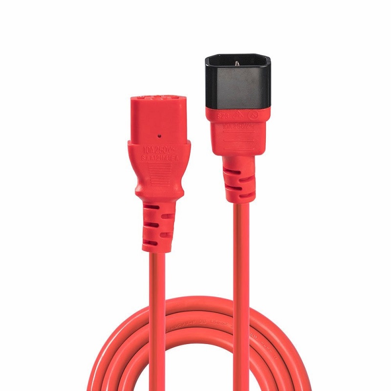 Lindy 30477 1m IEC Extension Cable. Red