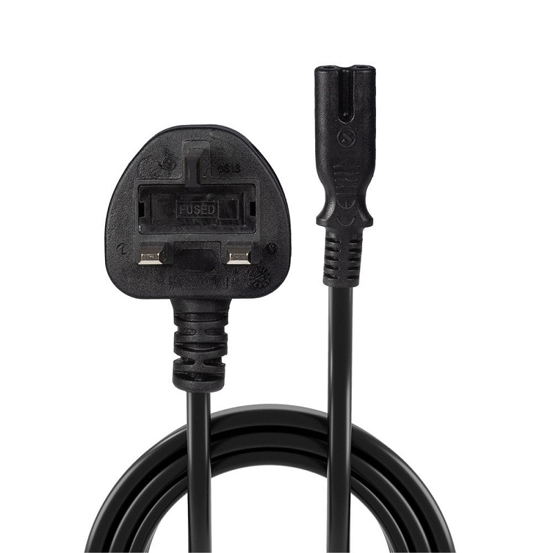 Lindy 30444 2m UK 3 Pin Plug To IEC C7 Mains Power Cable