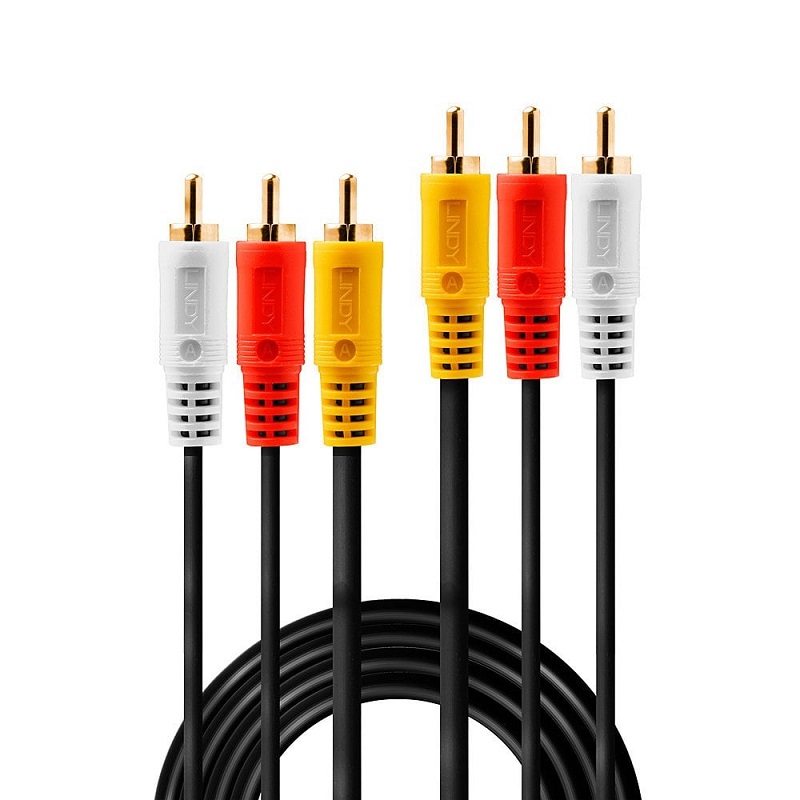 Lindy 35694 7.5m Premium AV Cable 3 x Phono To 3 x Phono