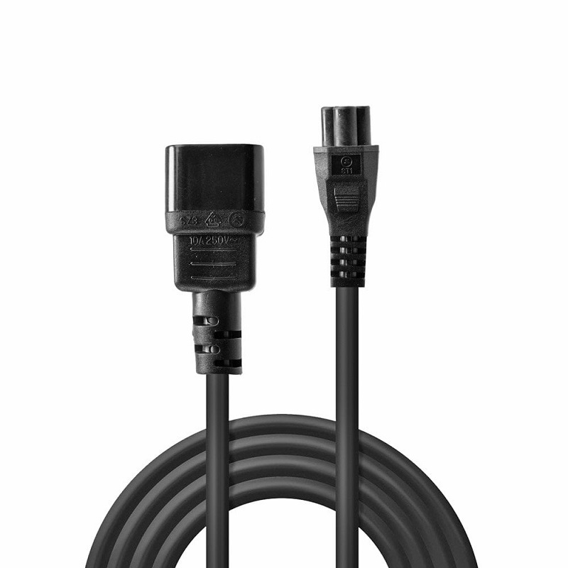 Lindy 30342 3m IEC C14 To IEC C5 Cloverleaf Extension Cable