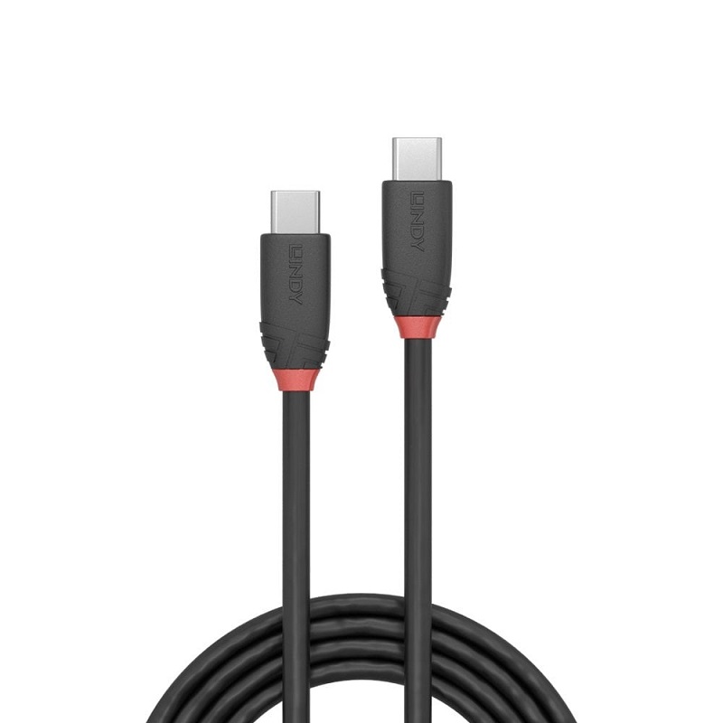 Lindy USB 3.2 Type C Cable 3A 20Gbps - Black Line