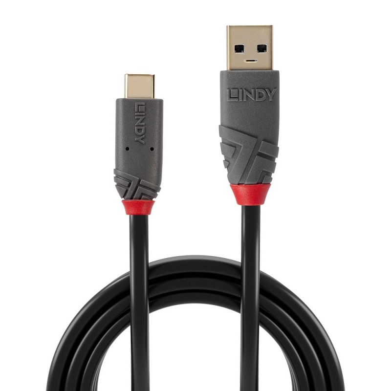 Lindy USB 3.2 Type C to A Cable, 5A 10Gbps Anthra Line