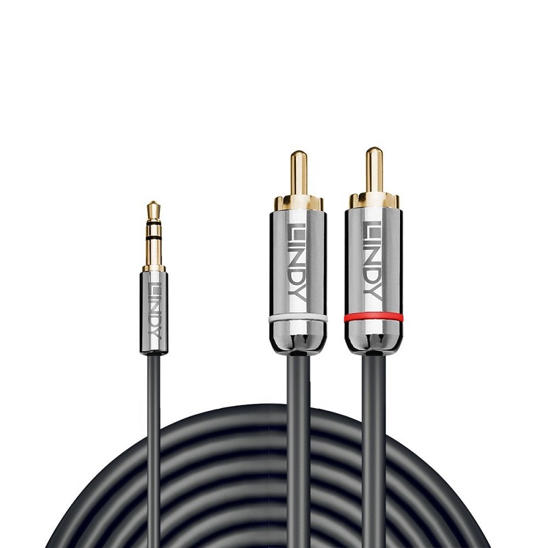 Lindy 3.5mm to Phono Audio Cable, Cromo Line