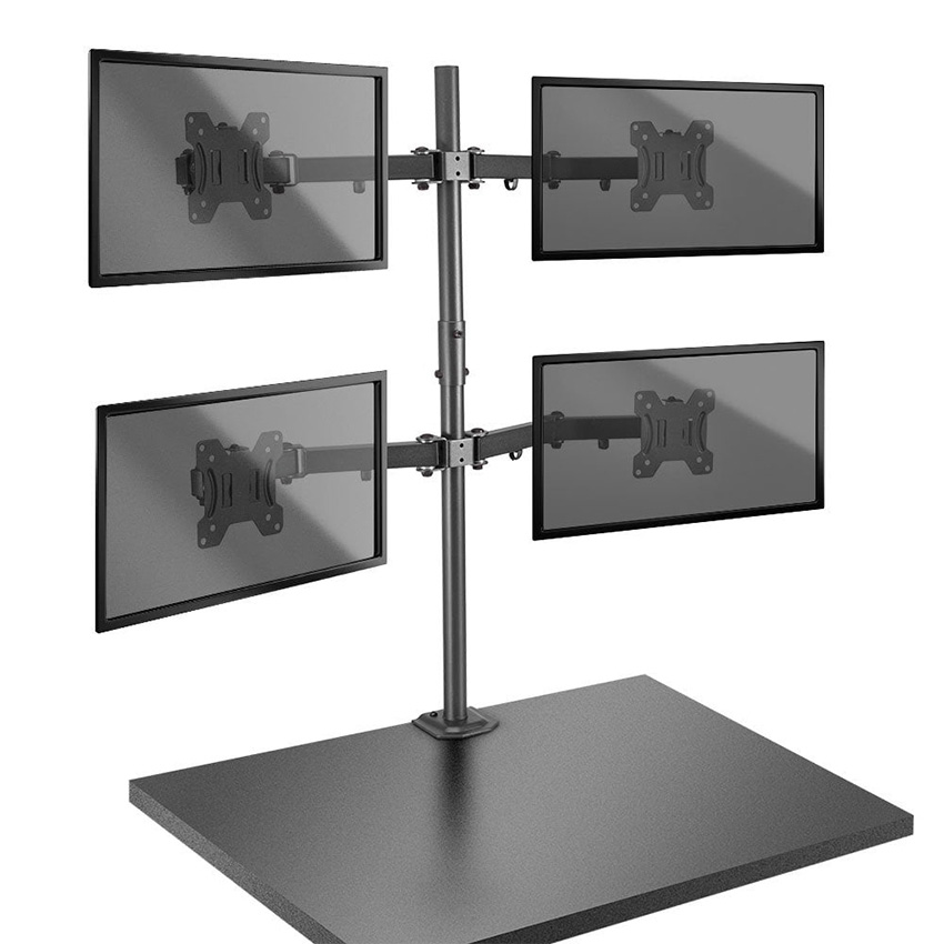 Lindy 40659 Quad Display Bracket with Pole and Desk Clamp