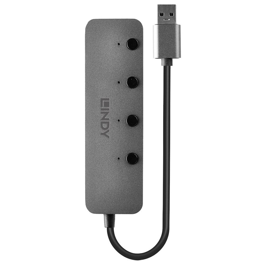 Lindy 43309 4 Port USB 3.0 Hub with On/Off Switches