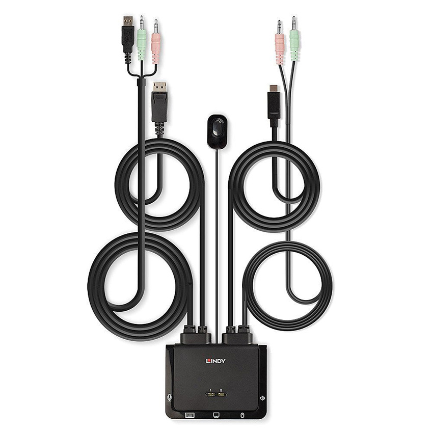 Lindy 42346 2 Port DP 1.2. USB Type C KVM Switch