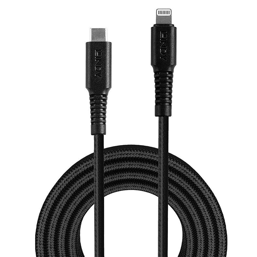 Lindy 31288 3m Reinforced USB Type C to Lightning Cable