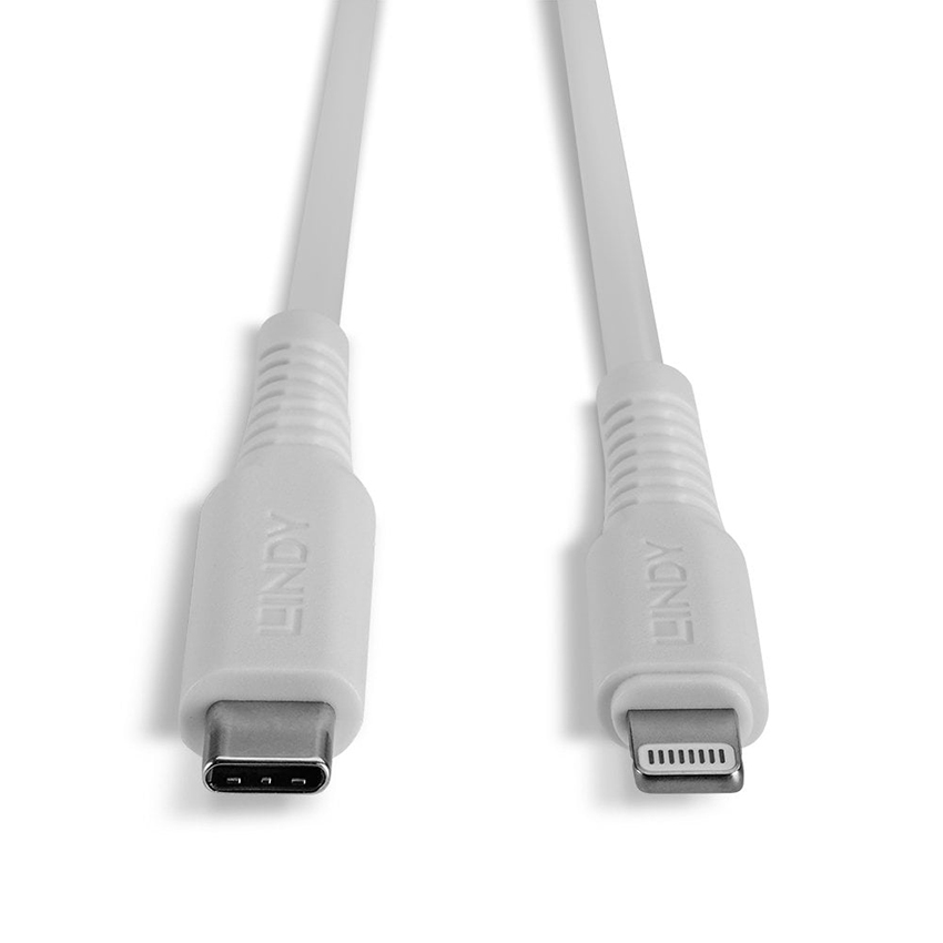 Lindy 31315 0.5m USB Type C to Lightning Cable, White	