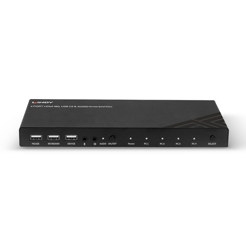 Lindy 32810 4 Port HDMI 4K60, USB 2.0 & Audio KVM Switch