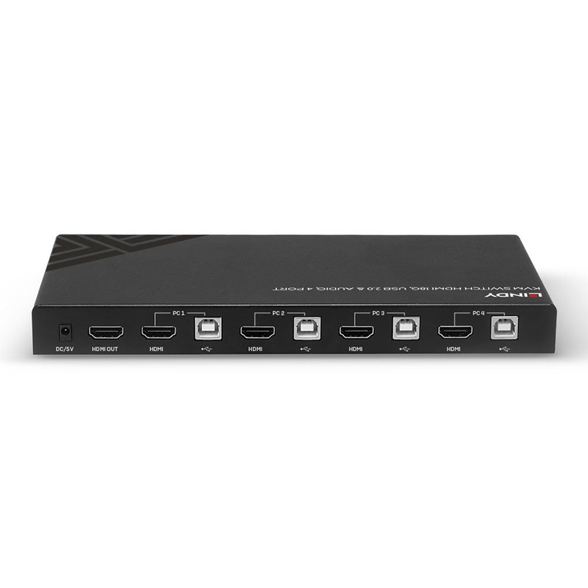 Lindy 32810 4 Port HDMI 4K60, USB 2.0 & Audio KVM Switch