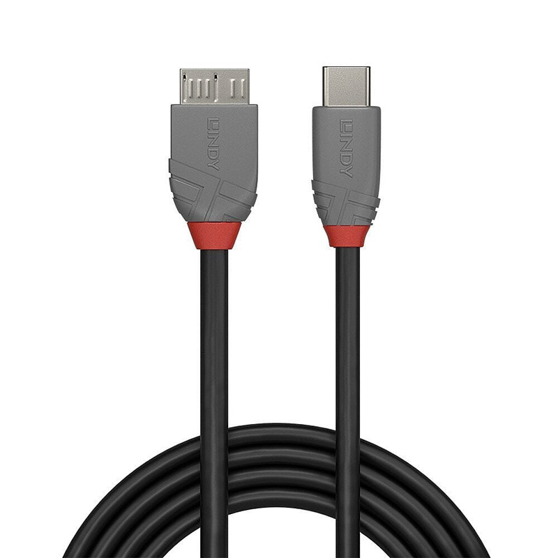 Lindy USB 3.2 Type C to Micro-B Cable, 5Gbps, Anthra Line