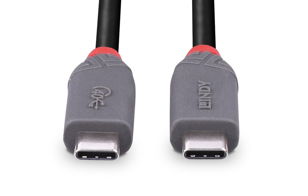 Lindy 36947 0.8m USB 4 Type C Cable, 40Gbps, Anthra Line
