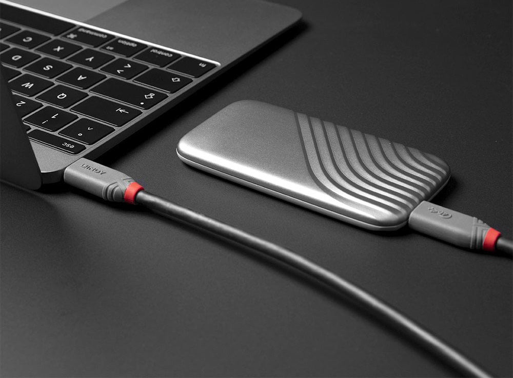 Lindy 36947 0.8m USB 4 Type C Cable, 40Gbps, Anthra Line