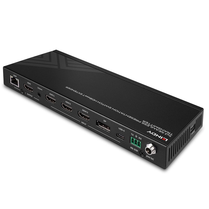 Lindy 38338 5 Port Seamless Presentation Switch HDBaseT Extender - Transmitter