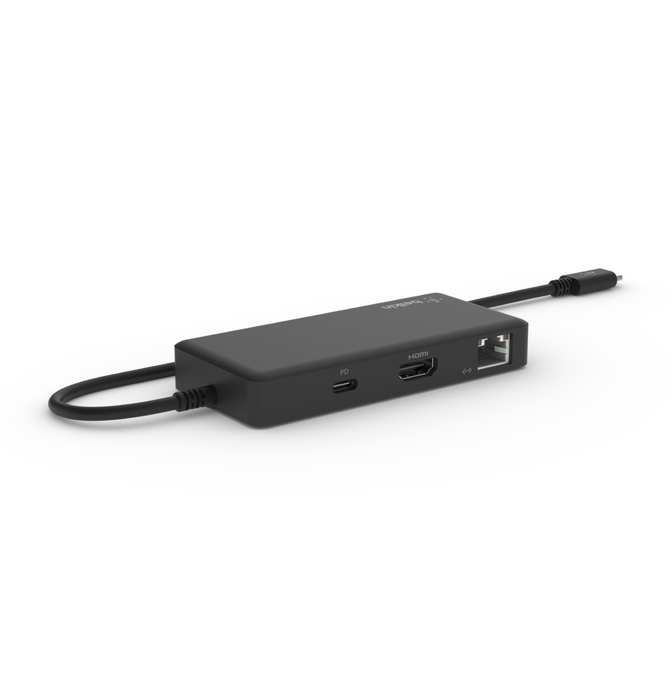 Belkin INC008btBK USB C 5-in-1 Travel Dock, Single display support up to 4K, 