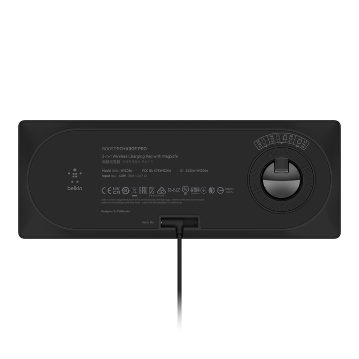 Belkin WIZ016myBK BoostCharge Pro 3-in-1 Wireless Charging Pad 15W Black
