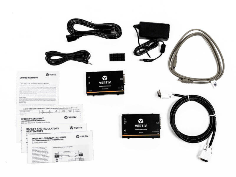 Vertiv Avocent LV4010P-201 Single DVI KVM Extender Transmitter & Receiver