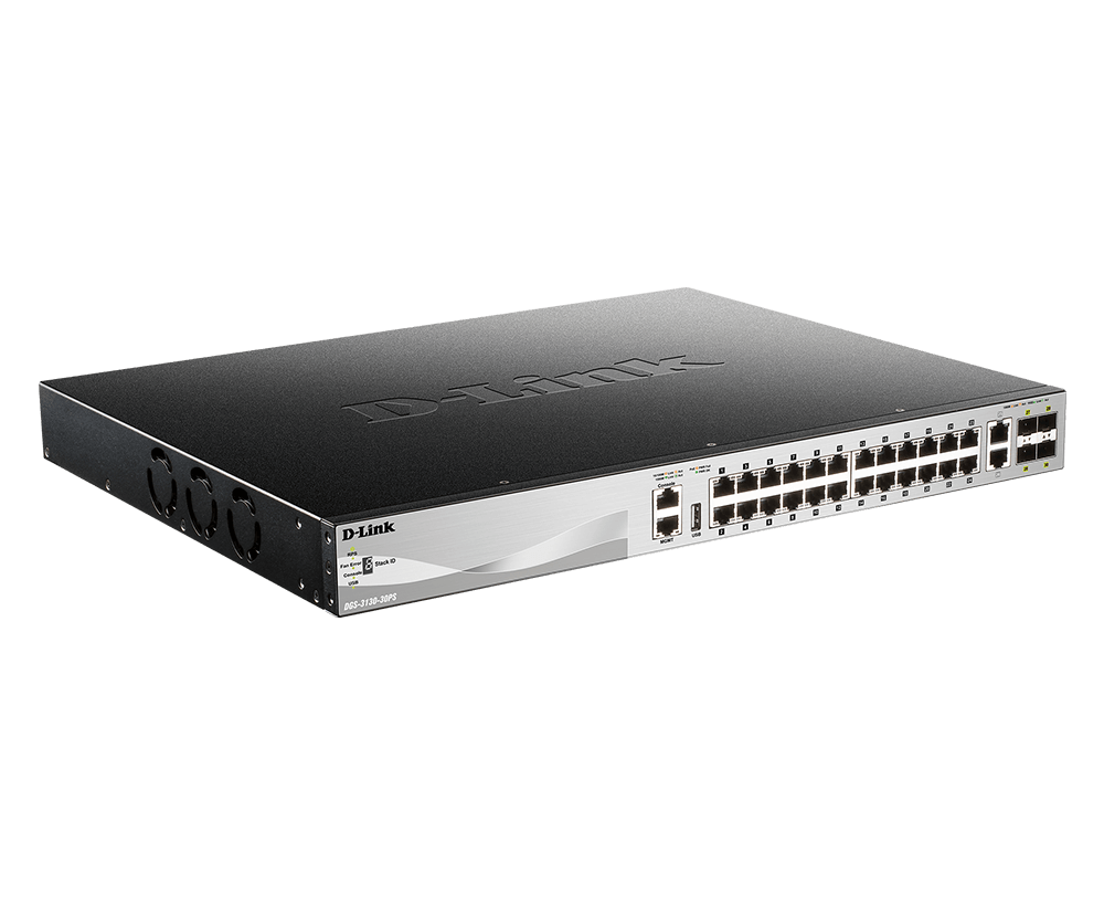 D-Link DGS-3130-30PS/B 24 PoE ports Layer 3 Stackable Managed Gigabit Switch