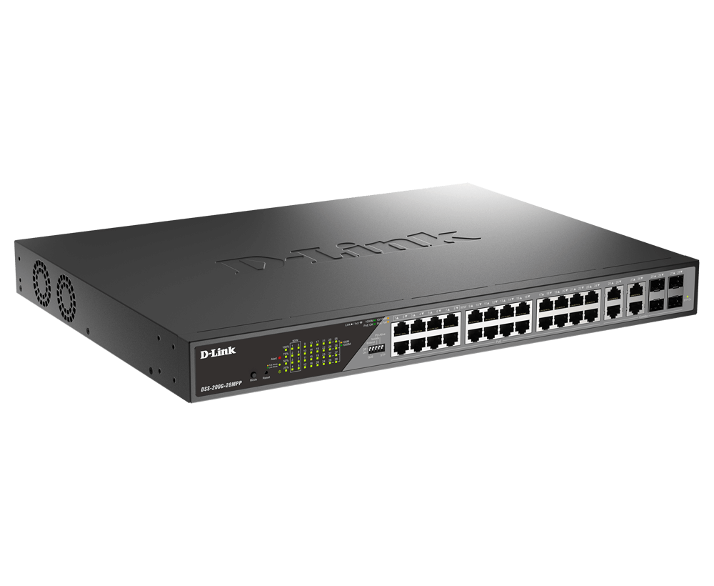 D-Link DSS-200G-28MPP/B 28-Port Gigabit Ethernet PoE++ Surveillance Switch