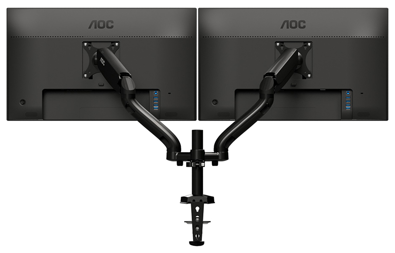AOC AD110D0 32in Monitor Dual Arm Desk Mount Black