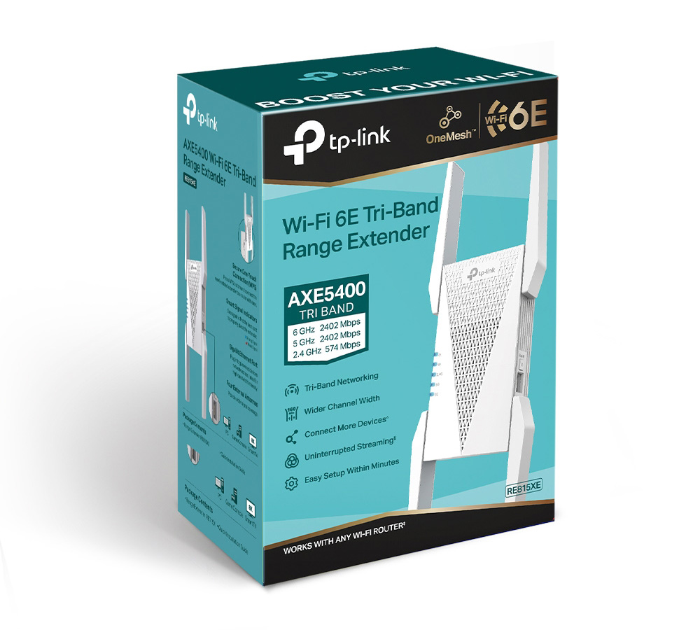 TP-Link RE815XE AXE5400 Mesh Wi-Fi 6E Range Extender