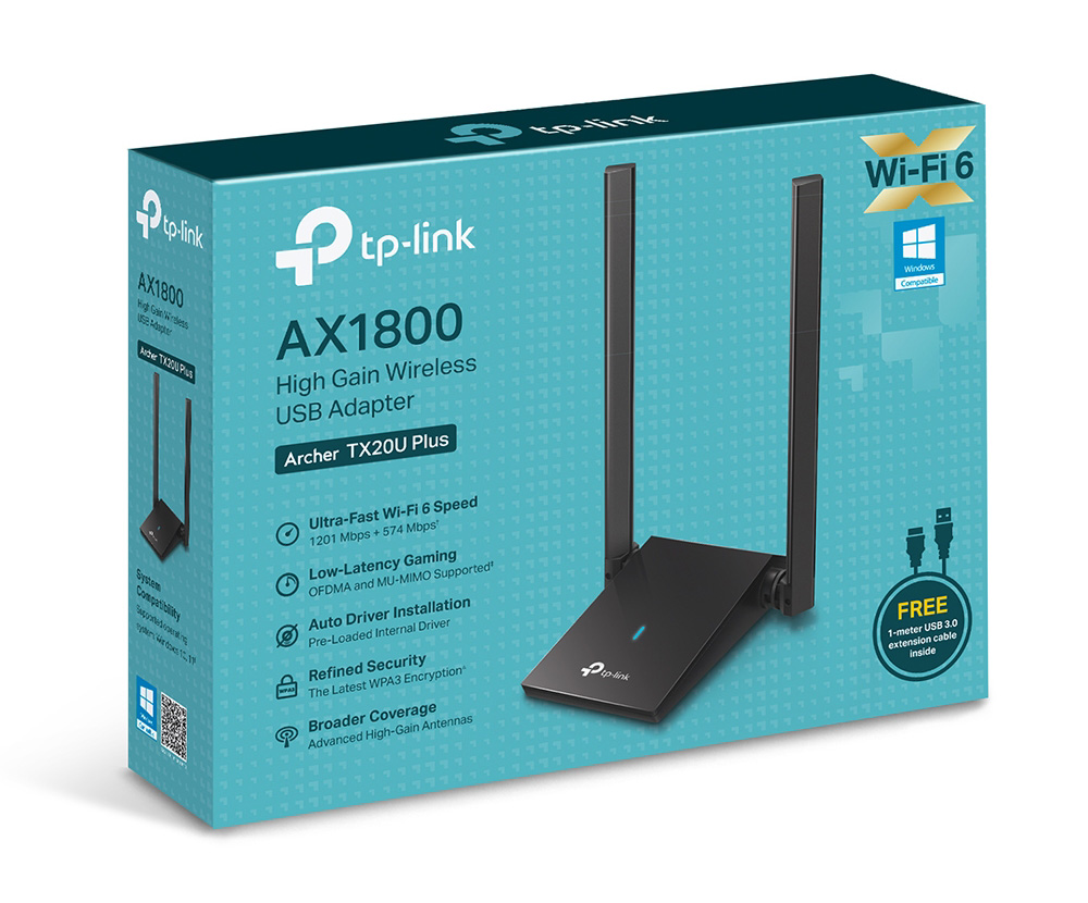 TP-Link Archer TX20U Plus AX1800 Dual Antennas High Gain Wireless USB Adapter