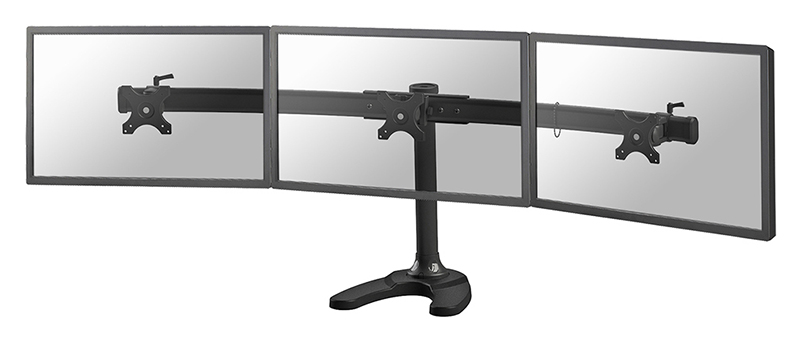 Neomounts FPMA-D700DD3 Height AdjusTable Tilt/Turn/Rotate Triple Desk Stand - Black