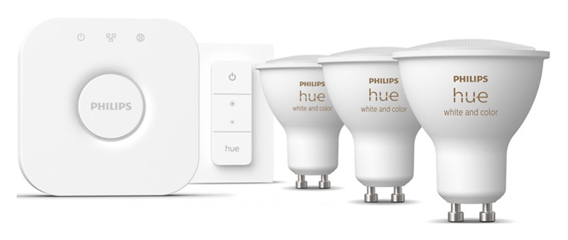 Philips Hue 929001953113 Starter kit: 3 GU10 smart spotlights & dimmer switch