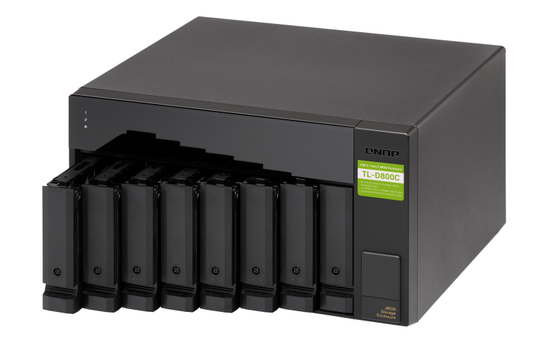 QNAP TL-D800C storage drive enclosure HDD SSD enclosure Black, Grey 2.5/3.5" 