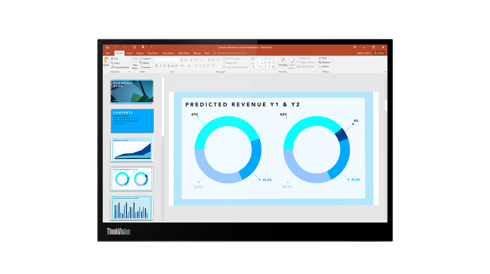 Lenovo 63AAUAT6WL ThinkVision M14d LED display 35.6 cm (14in) 2240 x 1400 pixels 2.2K Black