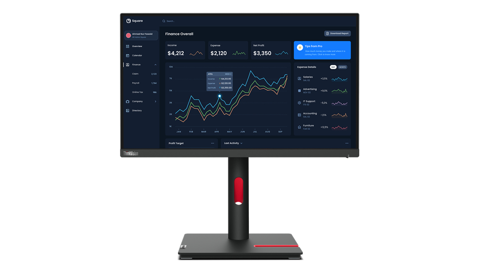 Lenovo 63B0MAT6UK ThinkVision T22i-30 LED display 54.6 cm(21.5in)1920x1080 pixels HD Black