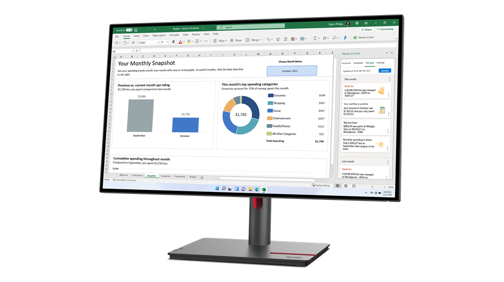 Lenovo 63A2GAT1UK ThinkVision P27q-30 LED display 68.6 cm (27in) 2560 x 1440 pixels 