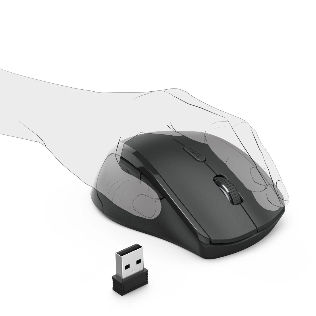Hama 00182645 Riano Left-handed Mouse, black
