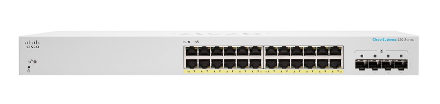 Cisco Business 220 CBS220-24P-4G 24 Ports Layer 2 PoE Switch - 195 W PoE Budget